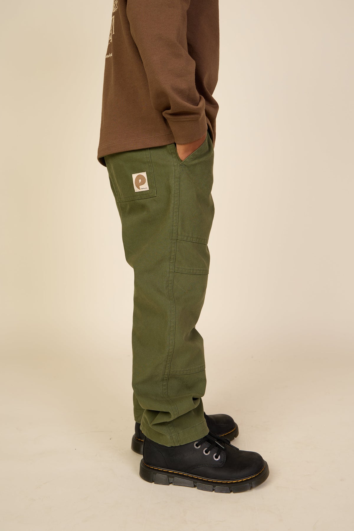 Canvas-Hose mit aufgesetzten Taschen Tween - Moss Green | 101536 Greyson
