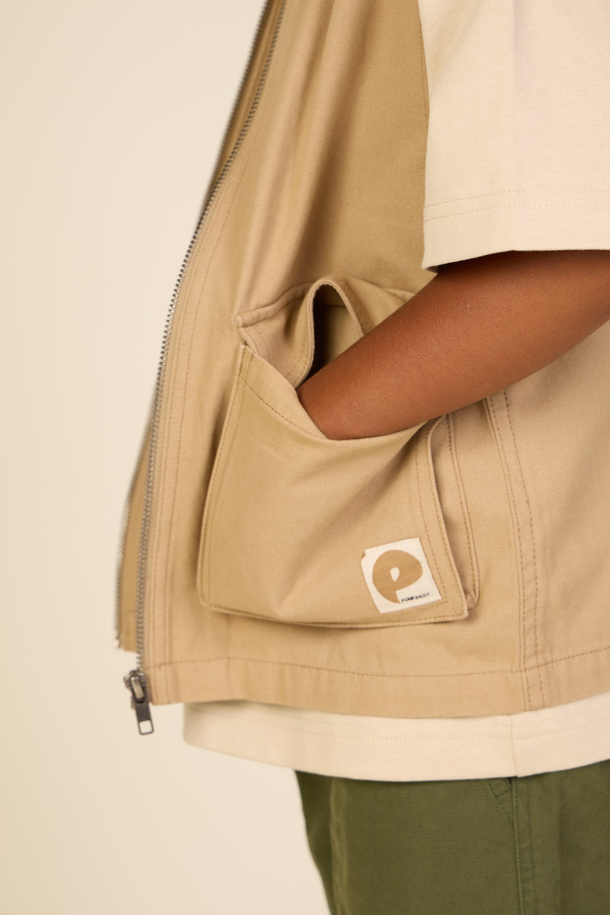 Canvas Cargo Weste - Tween - Khaki | 101129 Isack