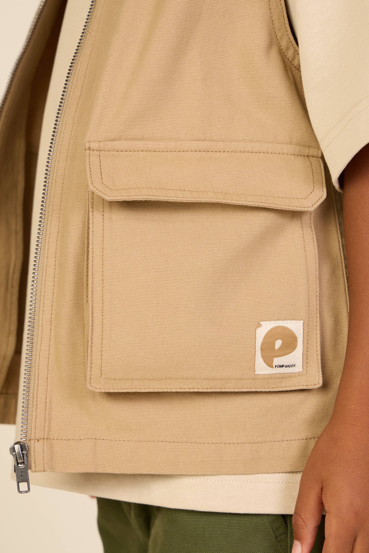 Canvas Cargo Weste - Kids - Khaki | 101128 Isack