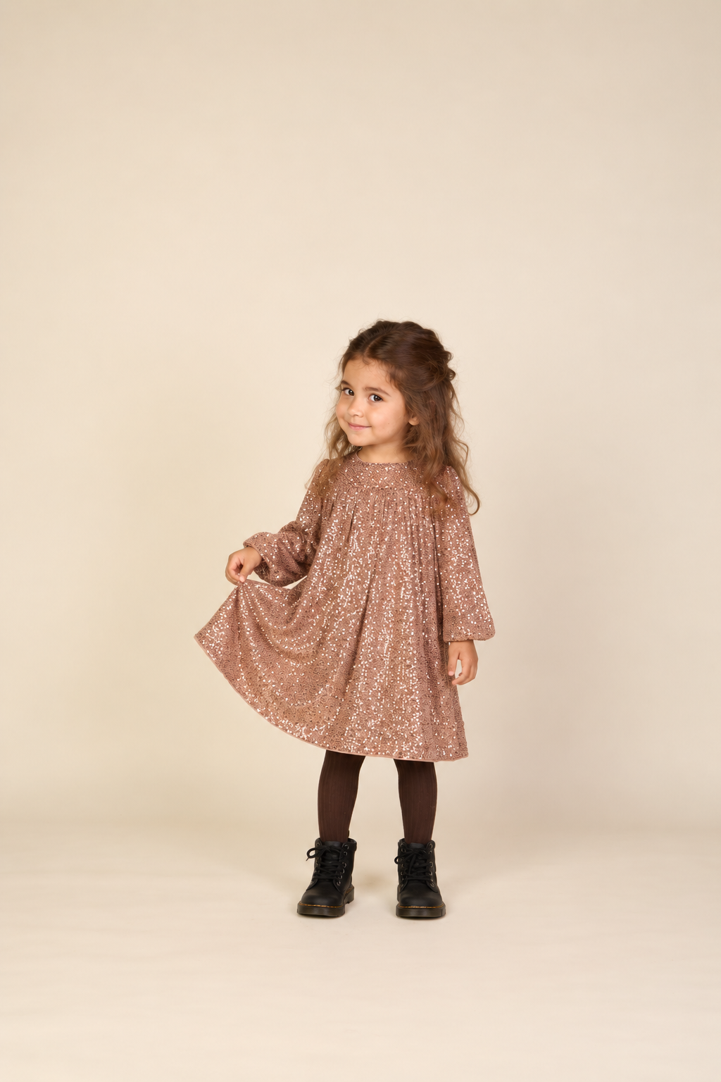 Paillettenkleid Kids - Light Brown | 101675 Amber