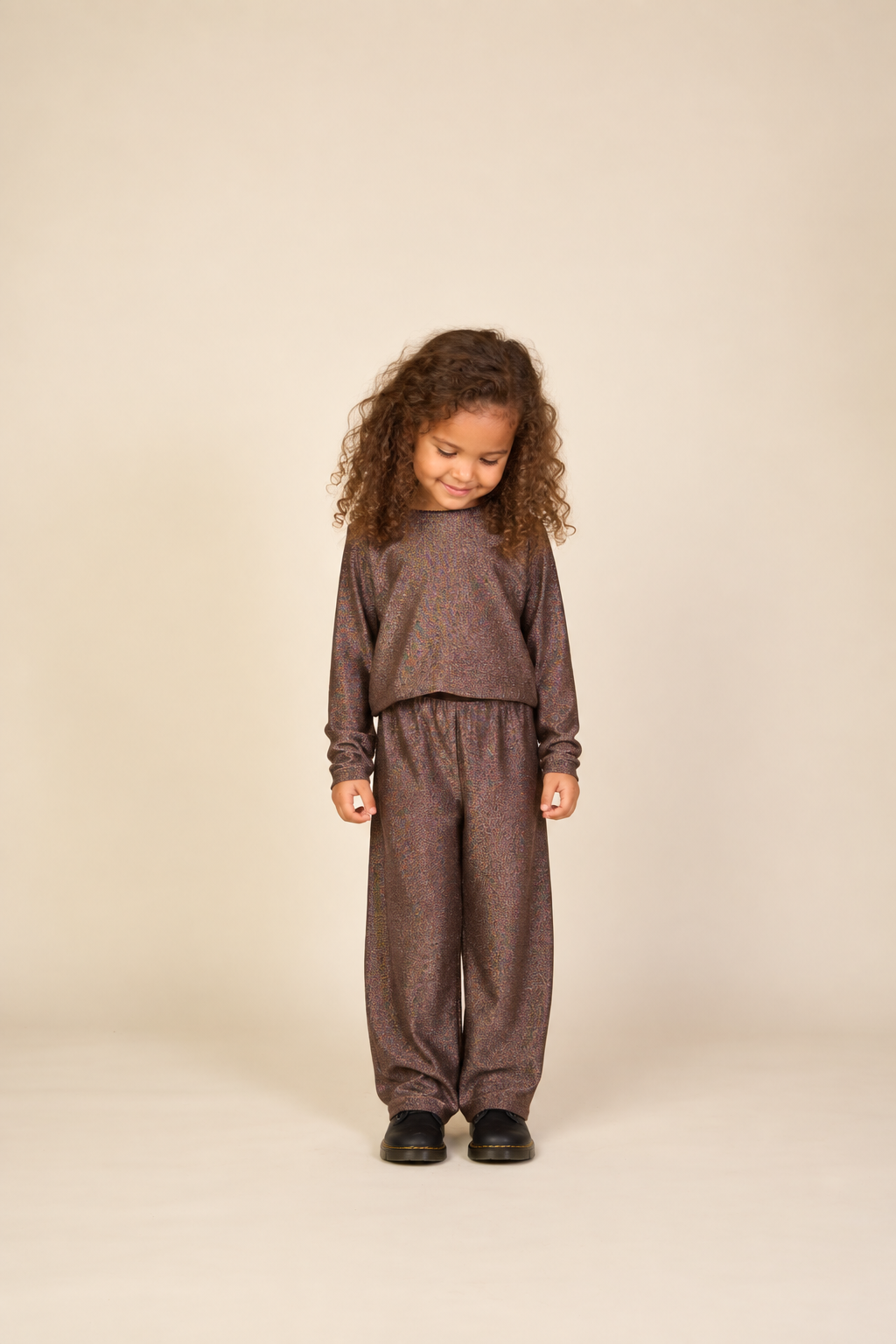 Langarmshirt mit Lurex Kids - Dark Brown | 101663 Helen