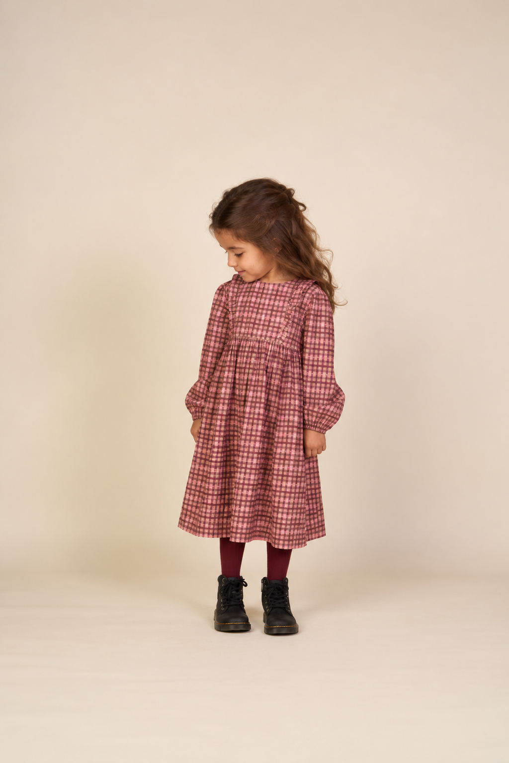 Kariertes Baumwollkleid Kids - Rose | 101485 Penny