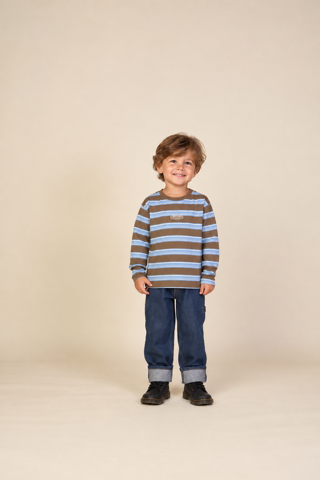 Gestreiftes Langarmshirt Kids - Brown /Blue | 101699 Hugo