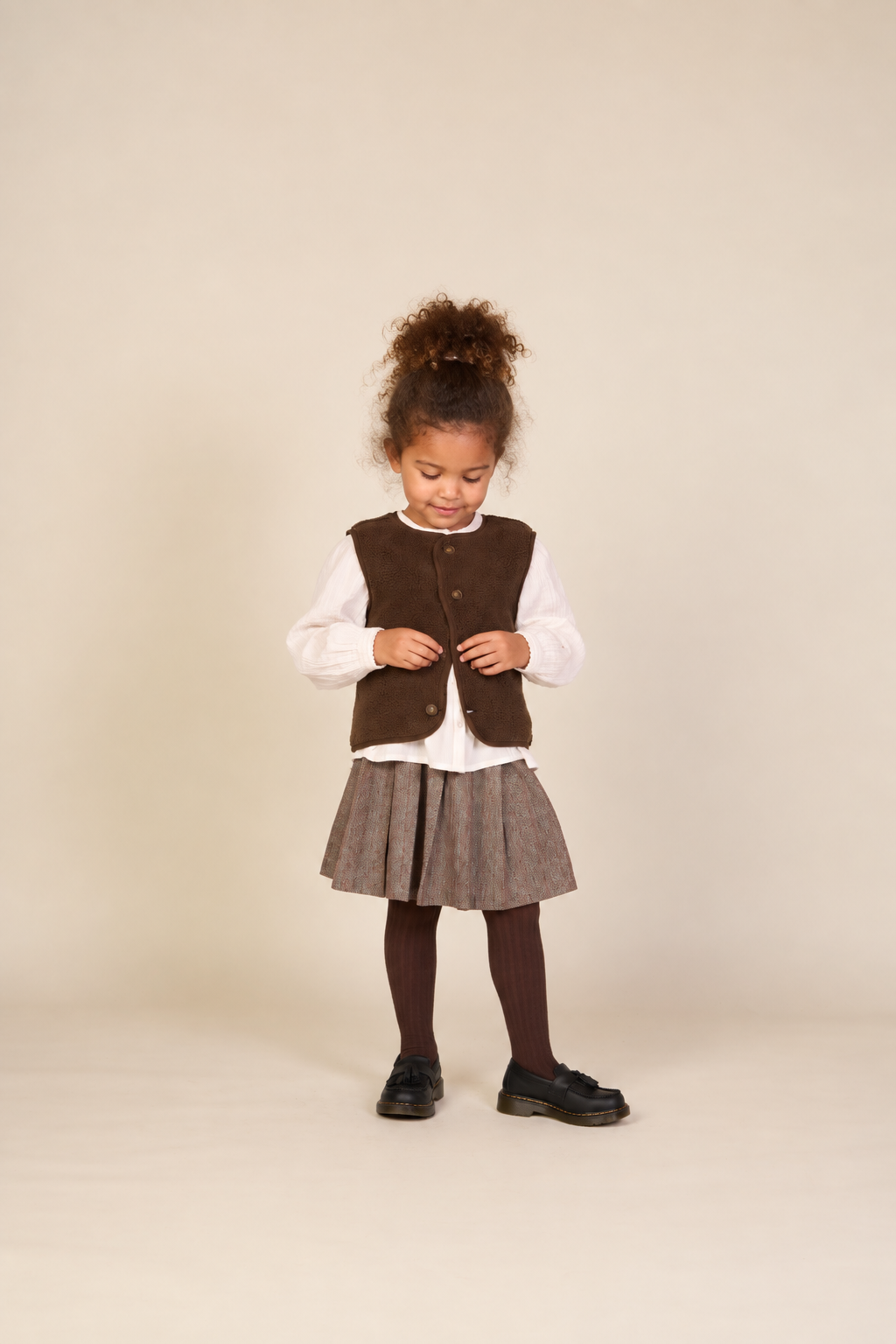 Baumwollrock mit Fischgrätmuster Kids - Dark Brown | 101520 Susse