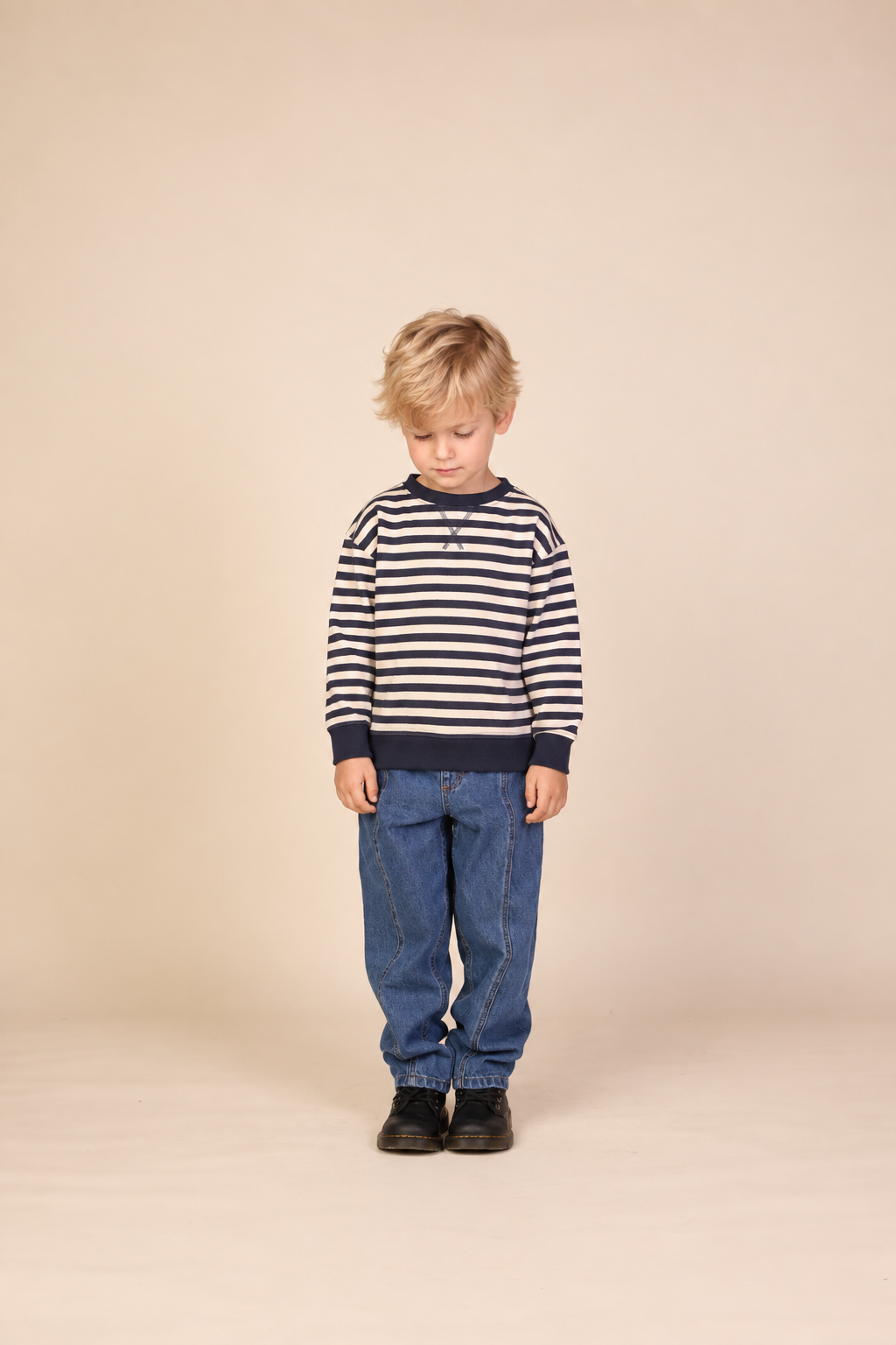 Gestreiftes Crewneck Sweatshirt - Kids - Navy Stripe | 101344 Cole