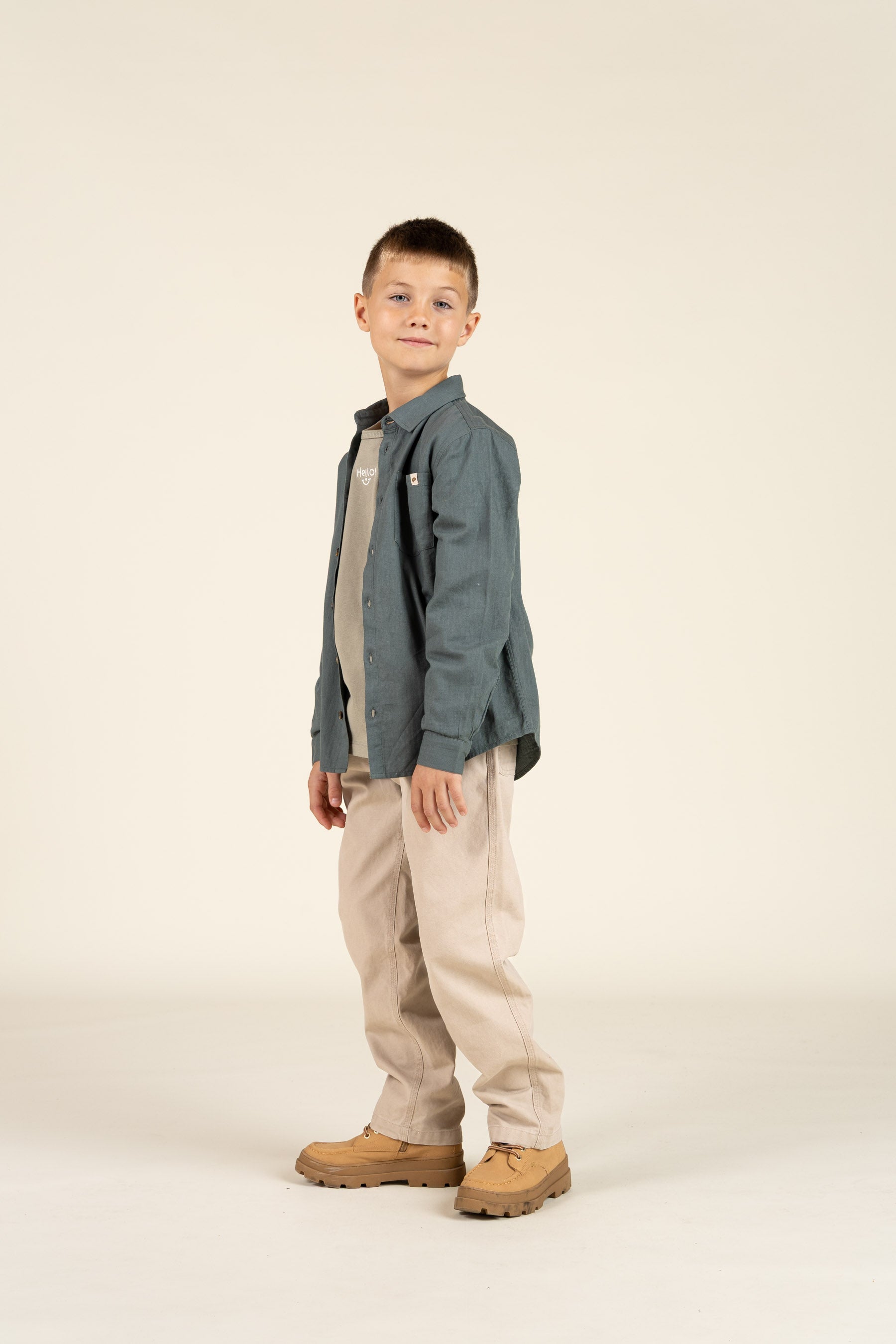 Hemd aus gewebter Baumwolle - Tween - Dark Dusty Green | 100805 Edward