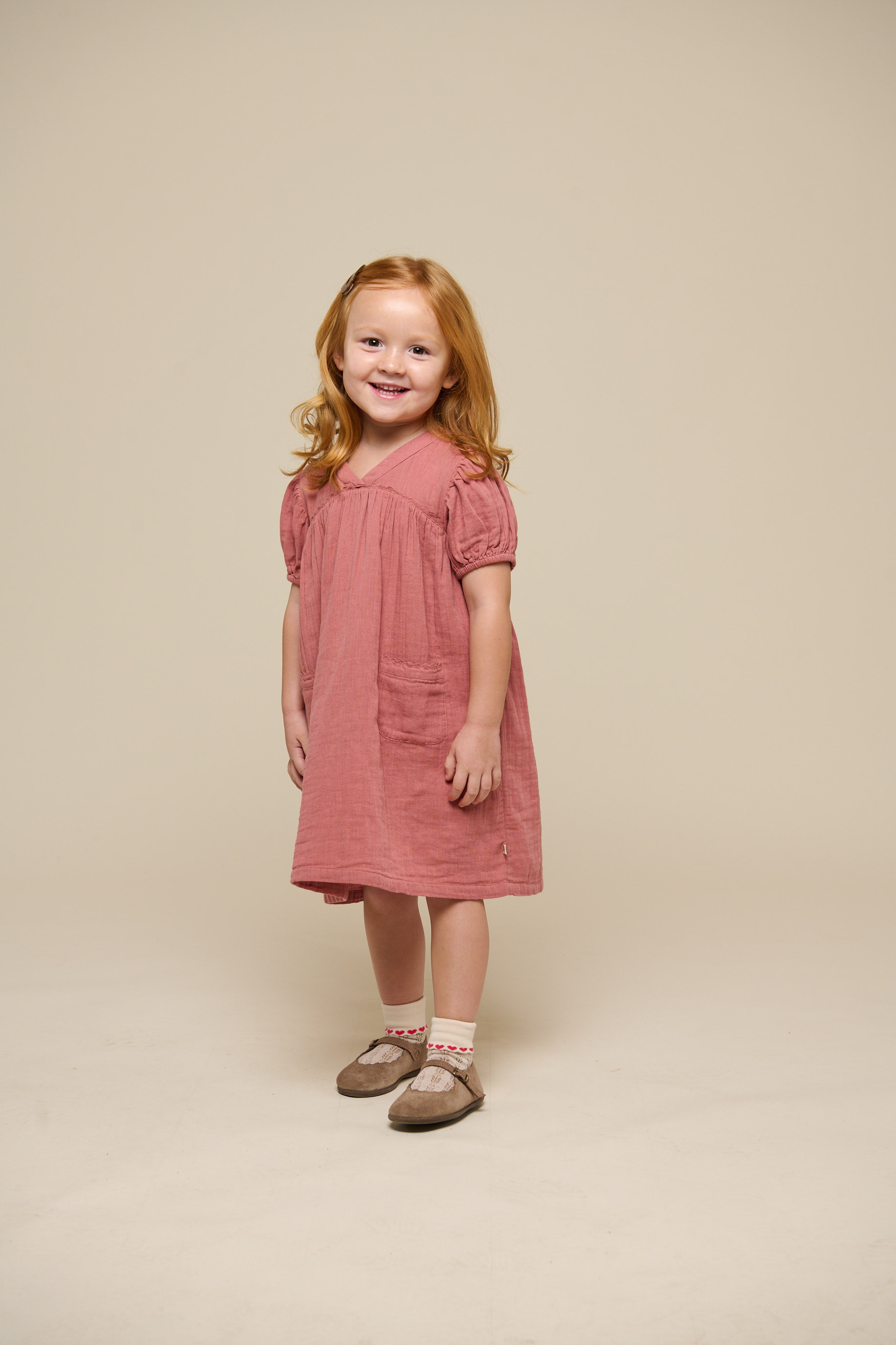 Gaze Kleid - Kids - Old Rose | 100915 Jasmine