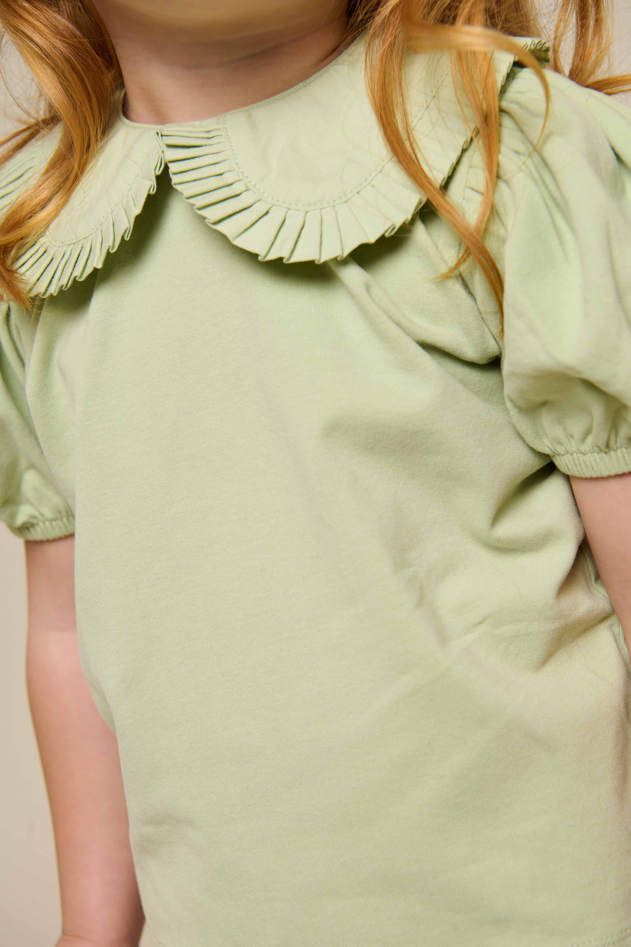 Jerseybluse mit Kragen - Kids - Powder Green | 101279 Nini