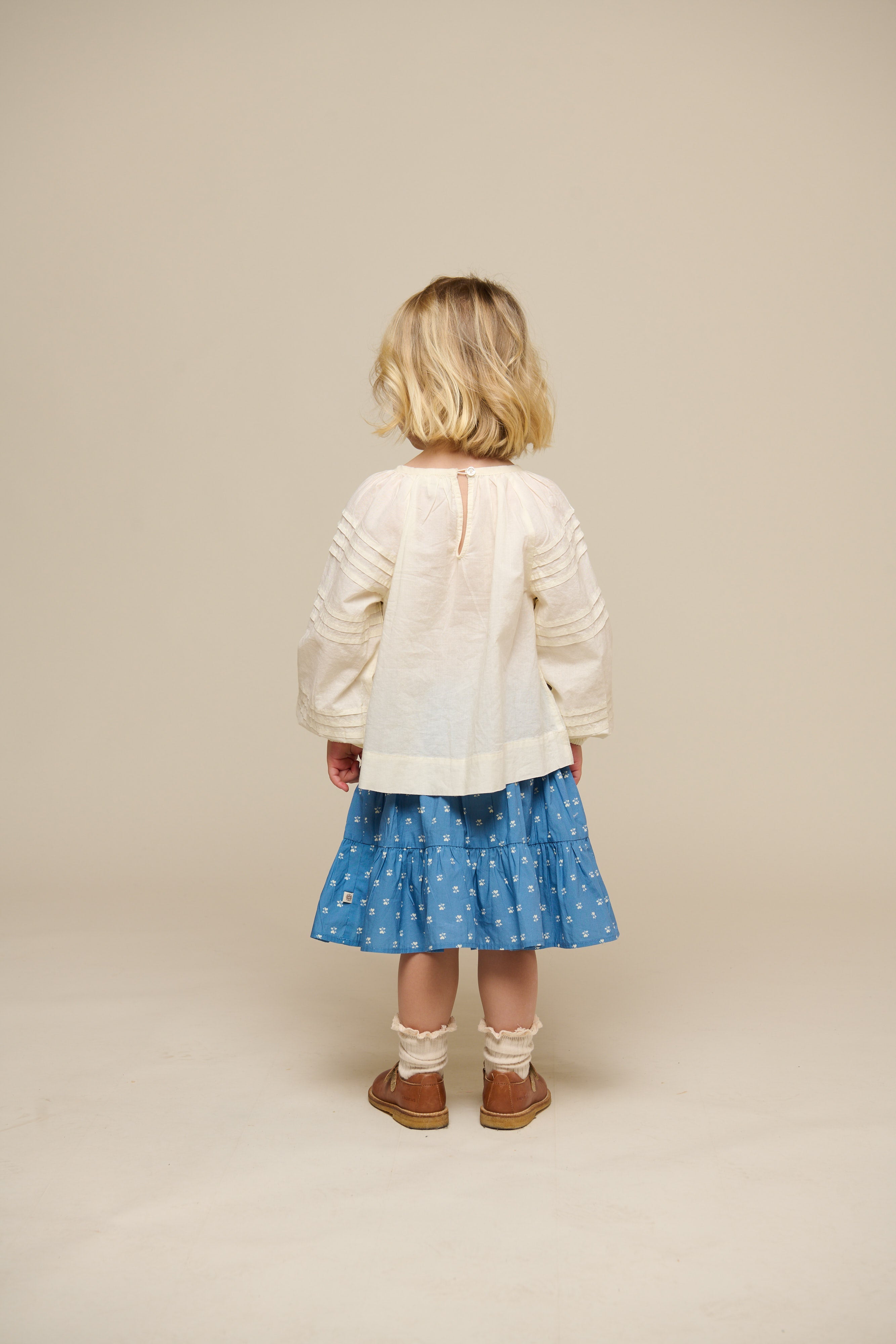 Bedruckter Popeline-Rock - Kids - Dusty Blue | 101054 Camilla