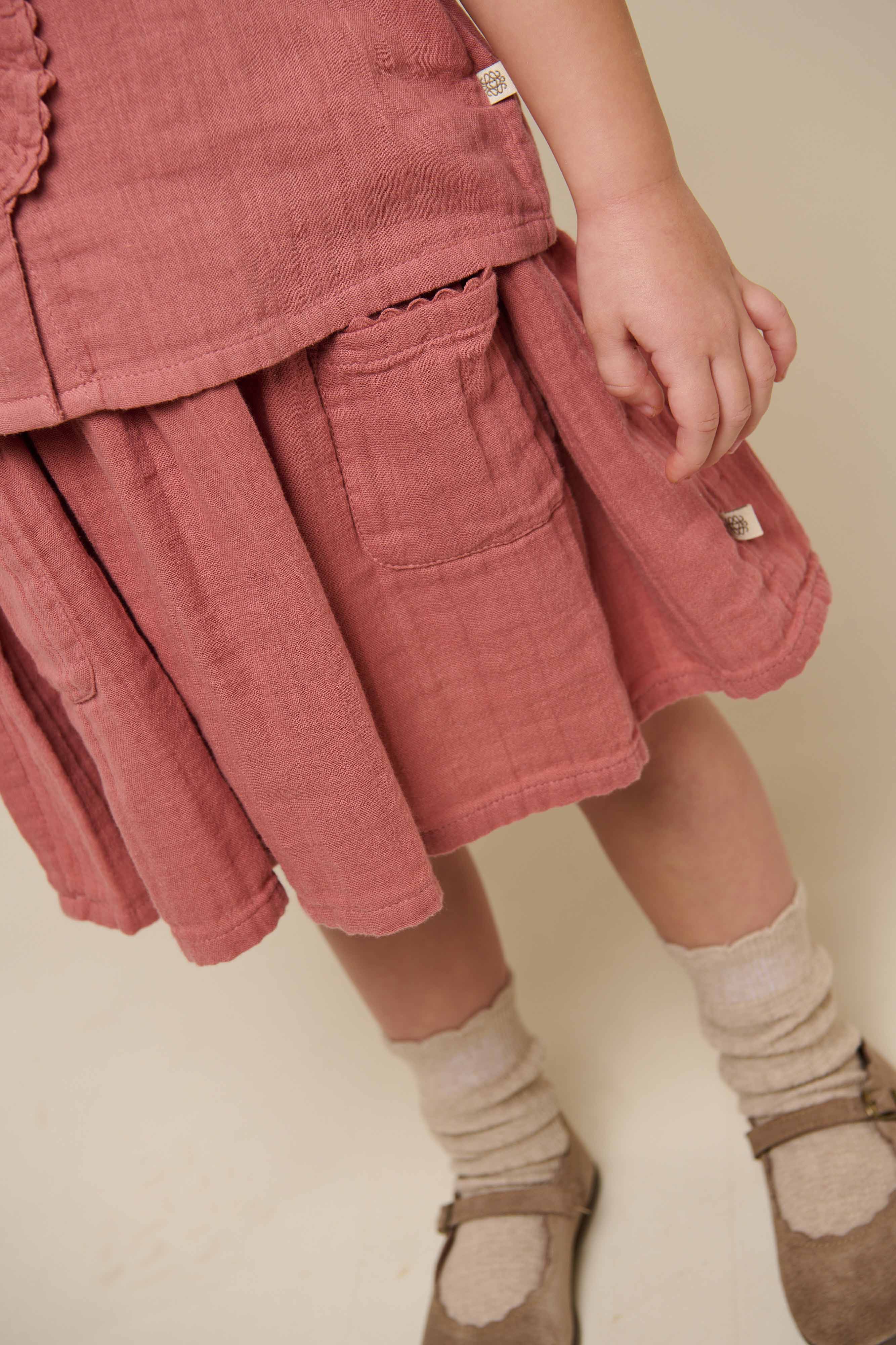 Ärmelloses Top aus Gaze - Kids - Old Rose | 100932 Jasmine