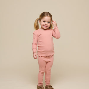 Langärmeliges T-Shirt aus Modalripp - Kids - Rose Tan | 101306 Lottie