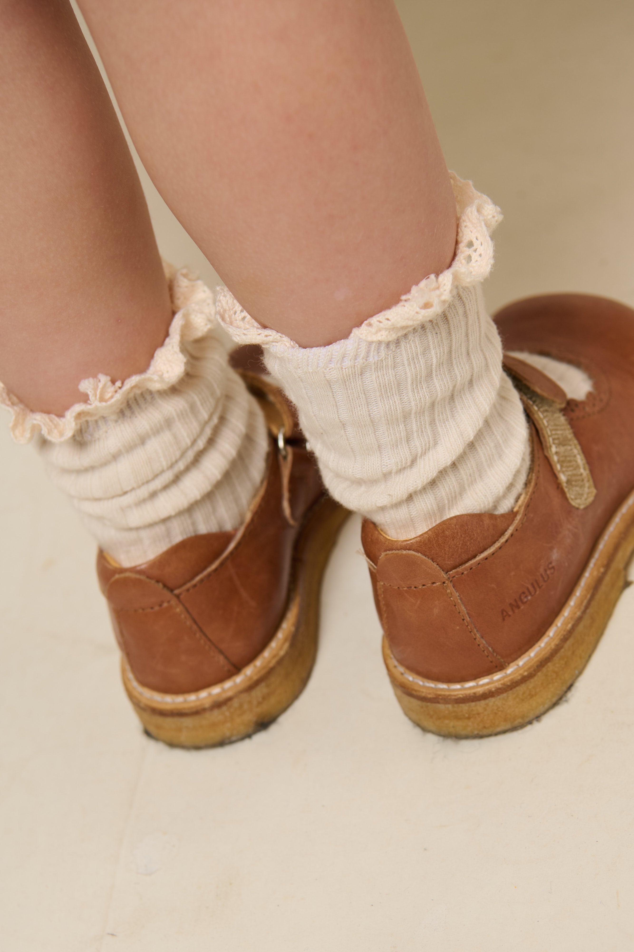 MP Baumwollsocken mit Spitzenrüsche - Kids - Light Beige | 101393 MP Julia Socks