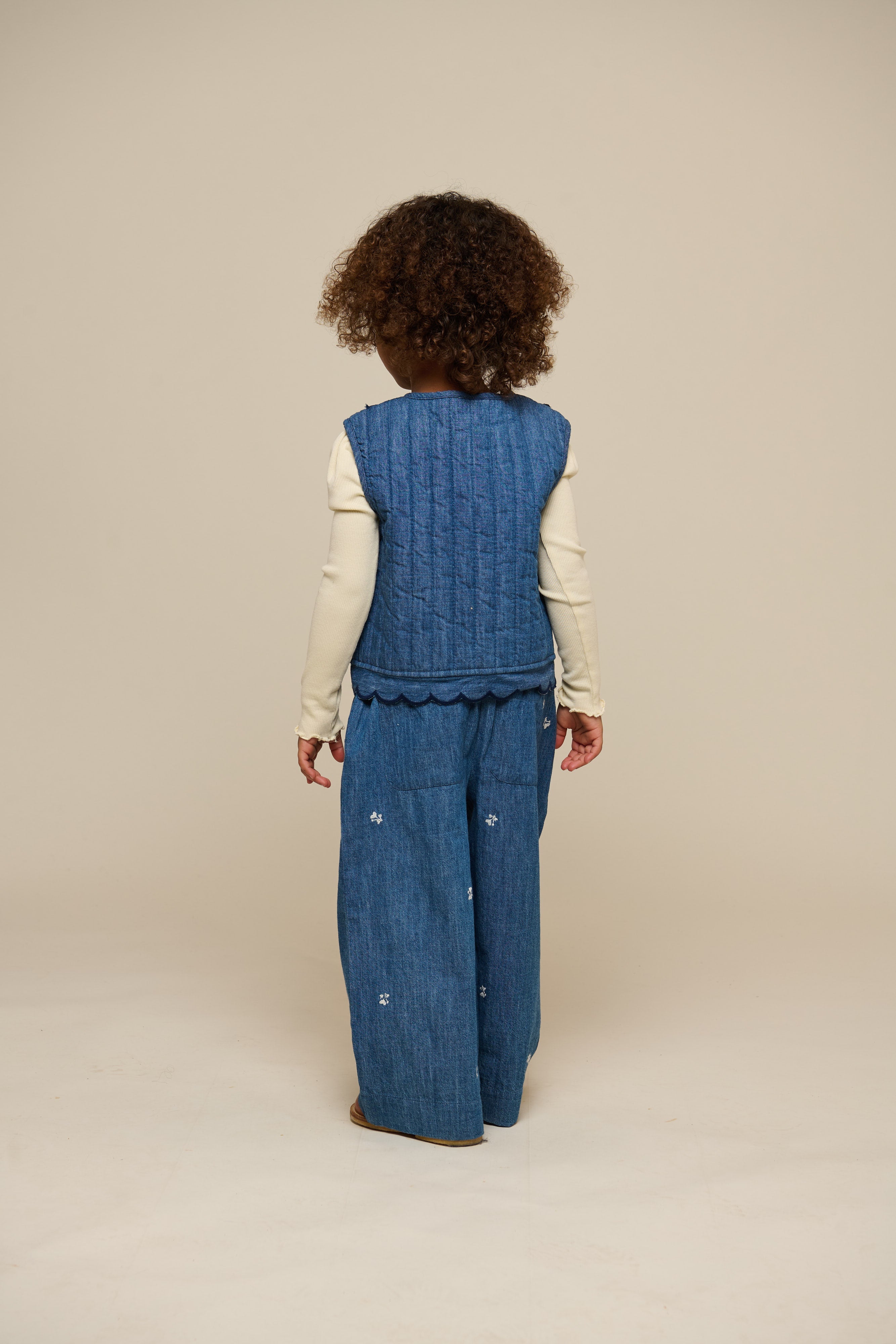 Bestickte Leichte Denim-Hose - Kids - Blue Denim | 101050 Isabella