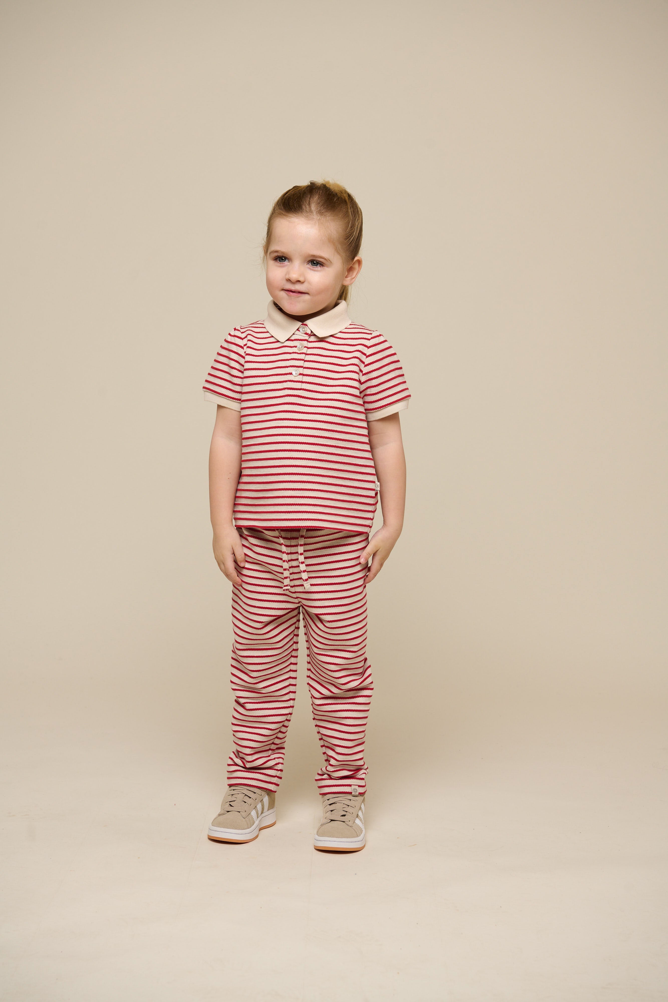 Gestreifte Jerseyhose - Kids - Cherry Red | 100999 Emmie