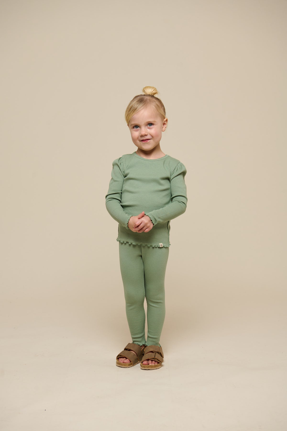 Modal-Ripp-Leggings - Kids - Dusty Green | 101326 Lottie