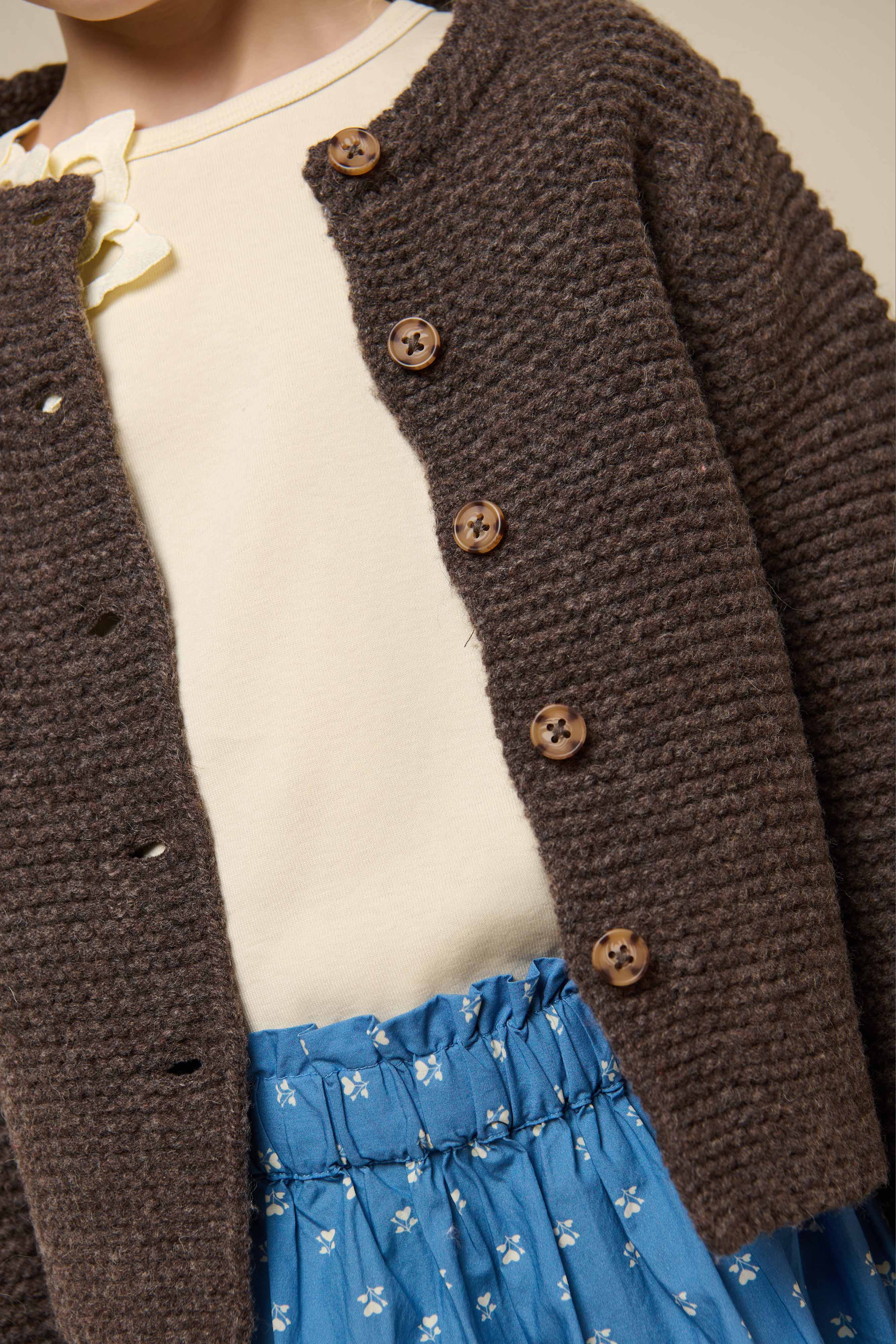 Strickjacke aus Wolle - Tween - Chocolate Melange | 100877 Maya