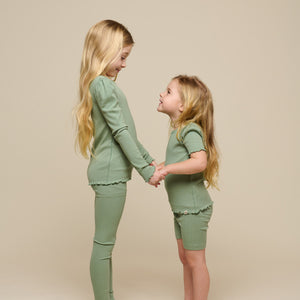 T-Shirt aus Modalripp - Tween - Dusty Green | 101303 Lottie