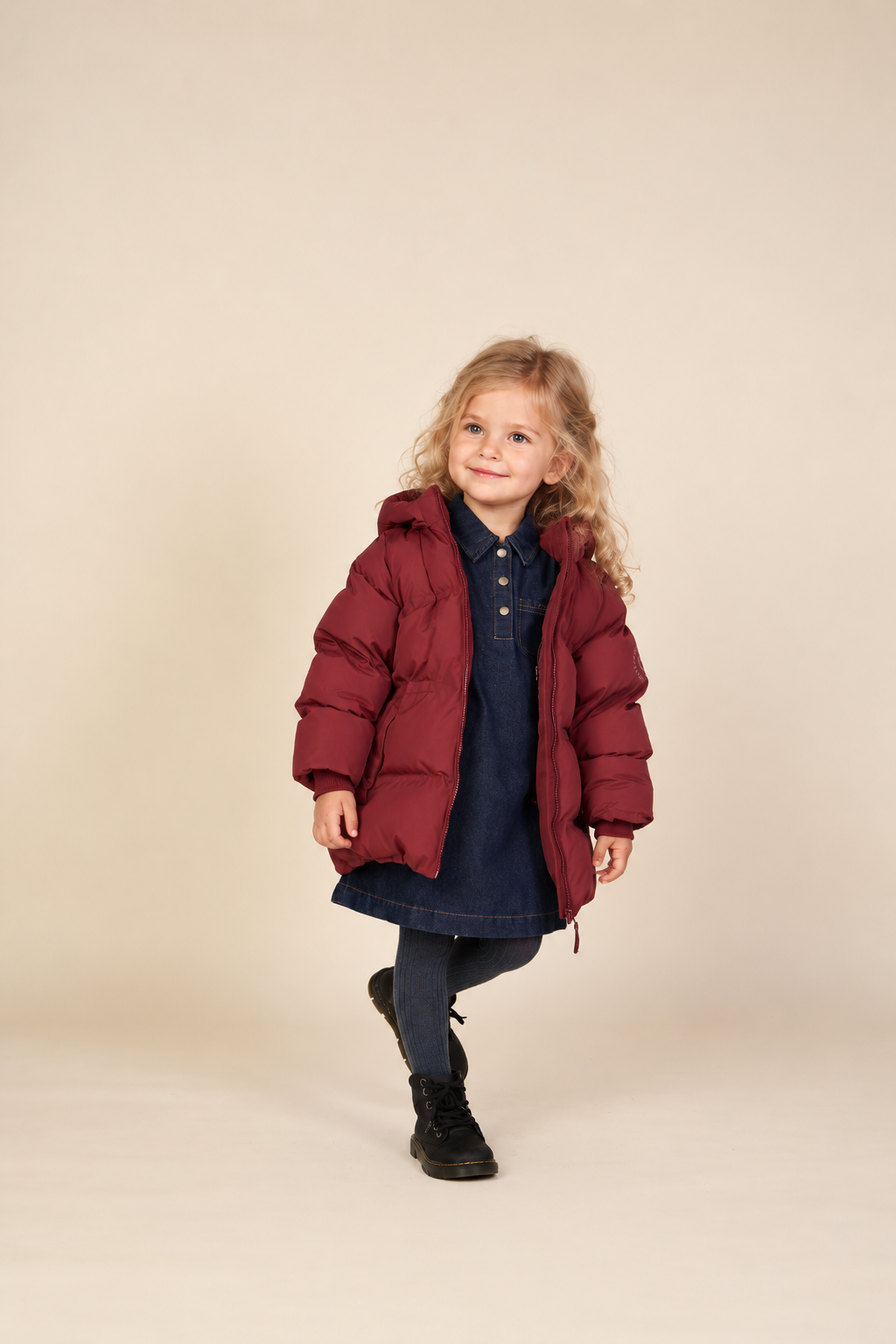 Adventure® Winterjacke mit verstellbarer Taille Kids - Bordeaux | 101415 Elenor