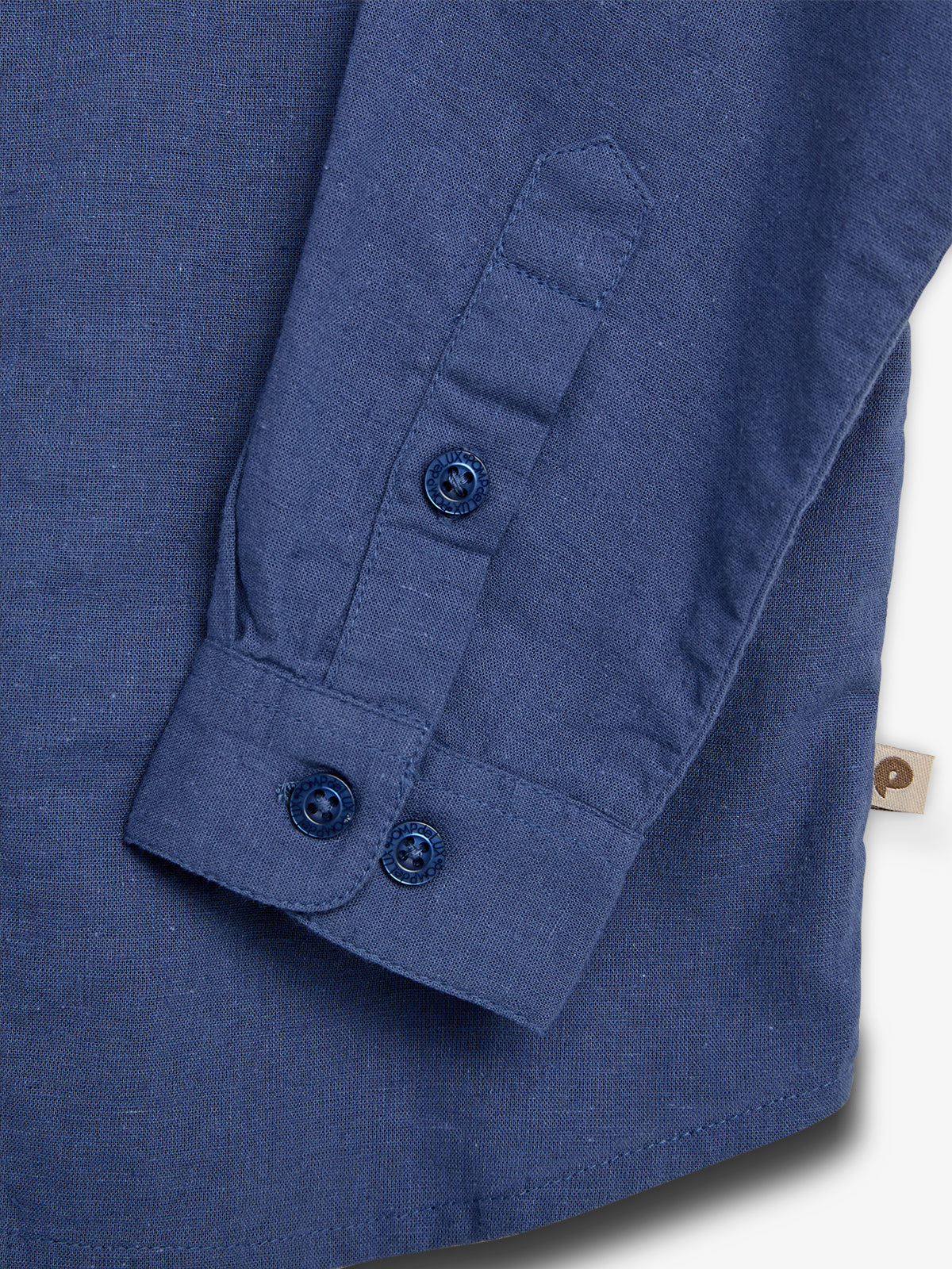 Leinen Stehkragenhemd - Dusty Cobalt | 100174 Pelle
