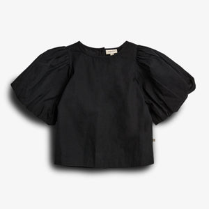 Bluse aus Popeline mit Puffärmeln - Tween - Black | 100420 Laura