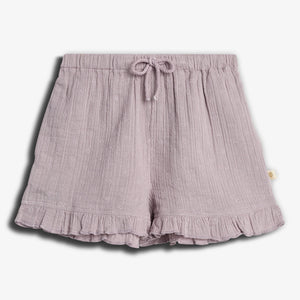 Musselinshorts mit Stickerei - Purple | 100246 Ella