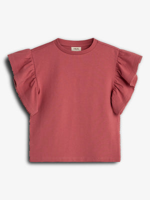 Rüschenshirt mit Picot-Stich - Blush | 100255 Vilde