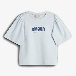 T-Shirt mit Puffärmeln und Aufdruck - Tween - Barely Blue | 100464 Rosa