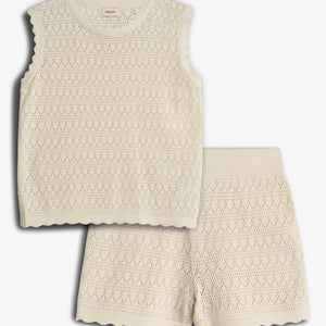 Strickshorts und Top - Off White | 100286 Vivi