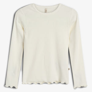 Modal-Ripp Langarm-T-Shirt - Tween - Off White | 100444 Fiona