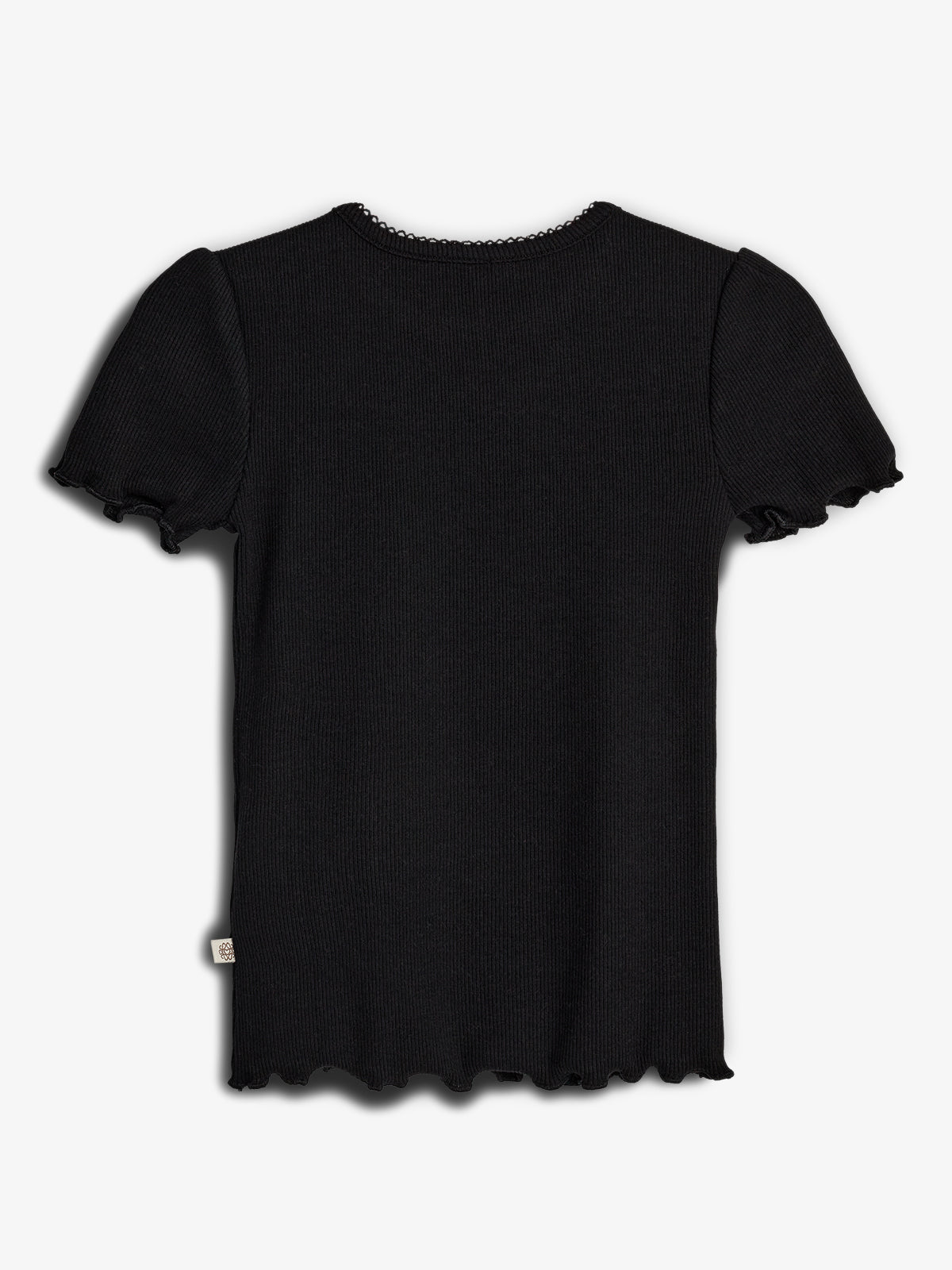 Modal-Ripp Kurzarm-T-Shirt - Black | 100321 Fiona