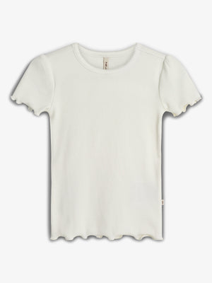 Modal-Ripp Kurzarm-T-Shirt - Tween - Off White | 100448 Fiona