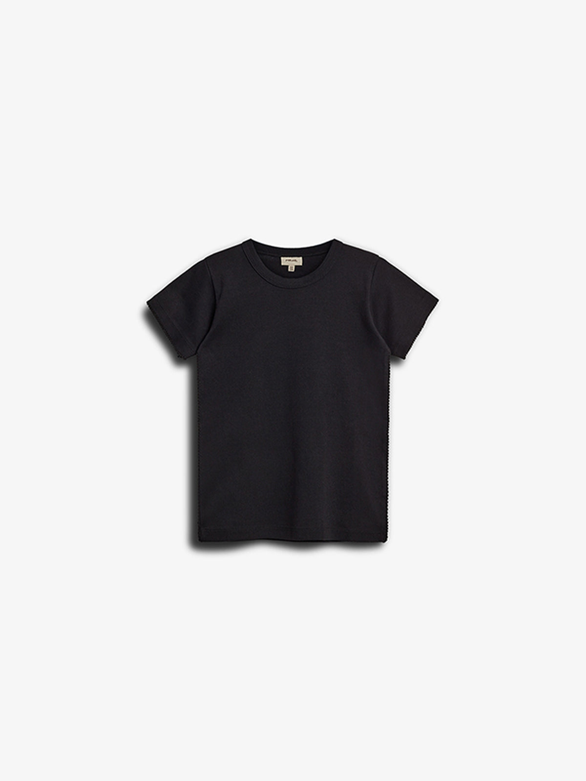 Tailliertes T-Shirt mit Picot-Stich - Tween - Black | 100379 Tina