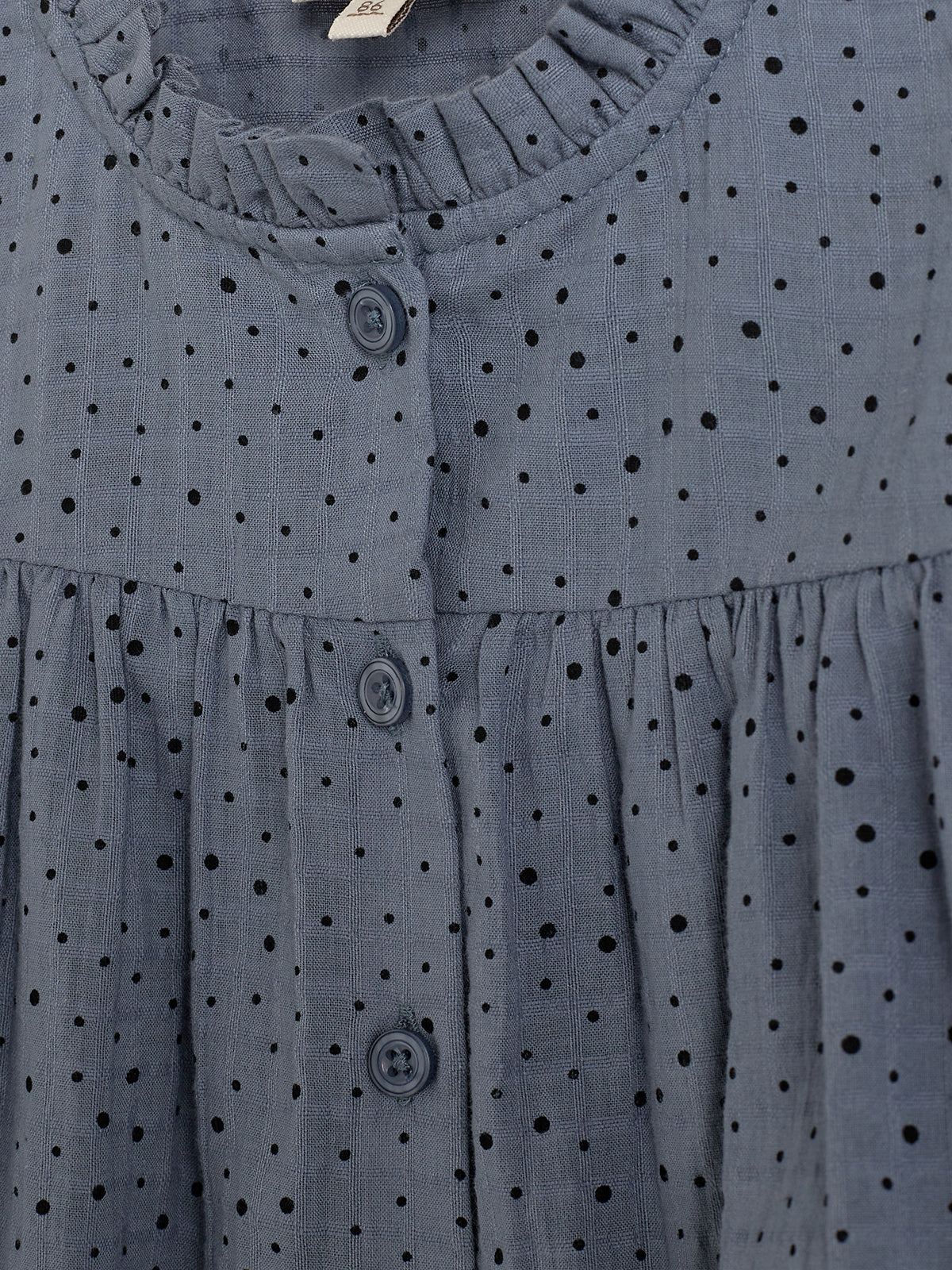 Baumwolltunika mit Micro Dots - Little - Dusty Blue