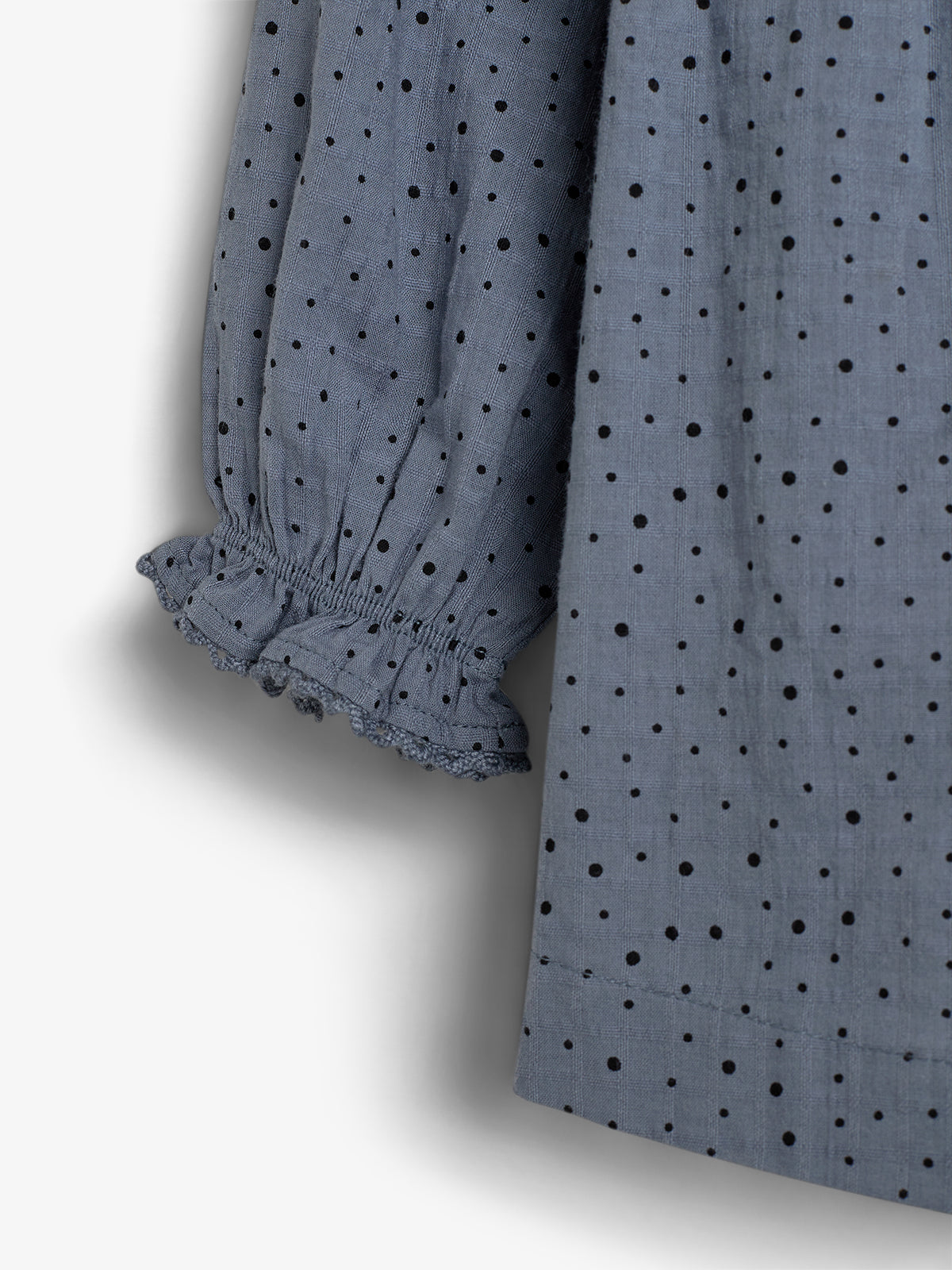 Baumwolltunika mit Micro Dots - Little - Dusty Blue