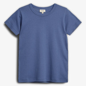 Tailliertes T-Shirt mit Picot-Stich - Tween - Dusty Cobalt | 100381 Tina
