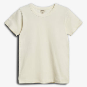 Tailliertes T-Shirt mit Picot-Stich - Tween - Off White | 100382 Tina
