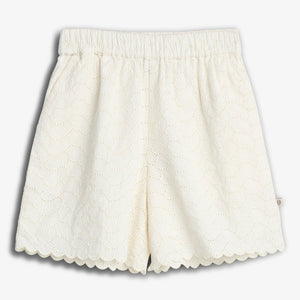 Schmetterlingsstickerei Shorts - Off White | 100310 Karla