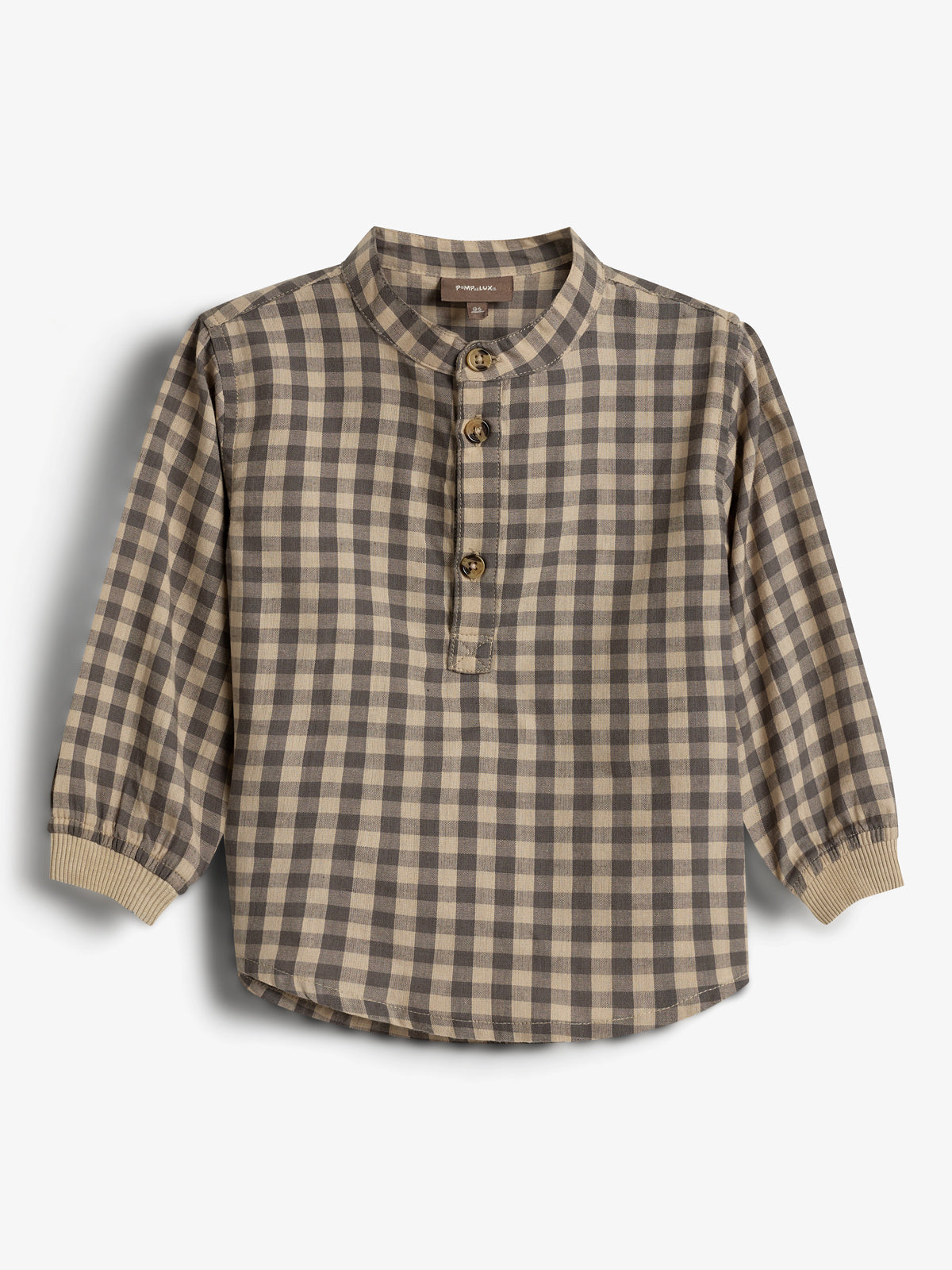 Gingham Baumwollhemd - Little - Grey/Beige