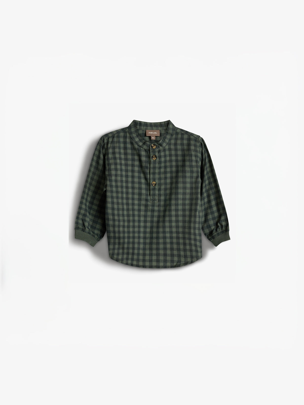 Micro Gingham Baumwollhemd - Little - Green