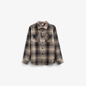 Kariertes Flanellhemd - Tween - Brown Navy Check | 100527 Henry