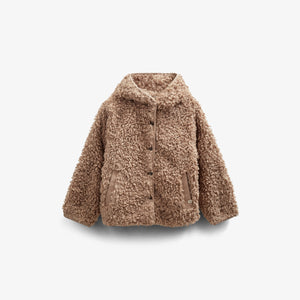 Teddy-Kapuzenjacke mit Rippenbündchen - Kids - Caffe Latte | 100546 Ellie