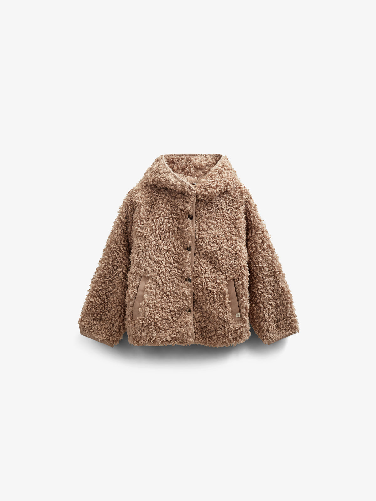 Teddy-Kapuzenjacke mit Rippenbündchen - Kids - Caffe Latte | 100546 Ellie