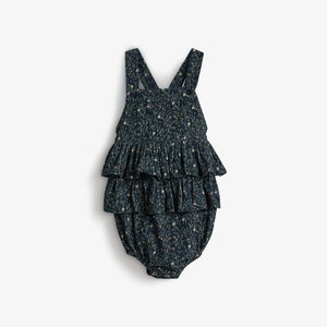 Cord-Romper mit Blumendruck - Little - Blue/Rose