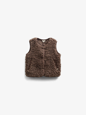 Kunstpelz-Weste - Tween - Chocolate | 100553 Ellie