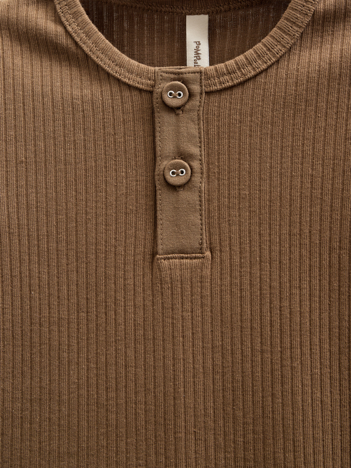 Langärmeliger Baumwoll-Ripp-Body - Kids - Coffee | 100561 Manson