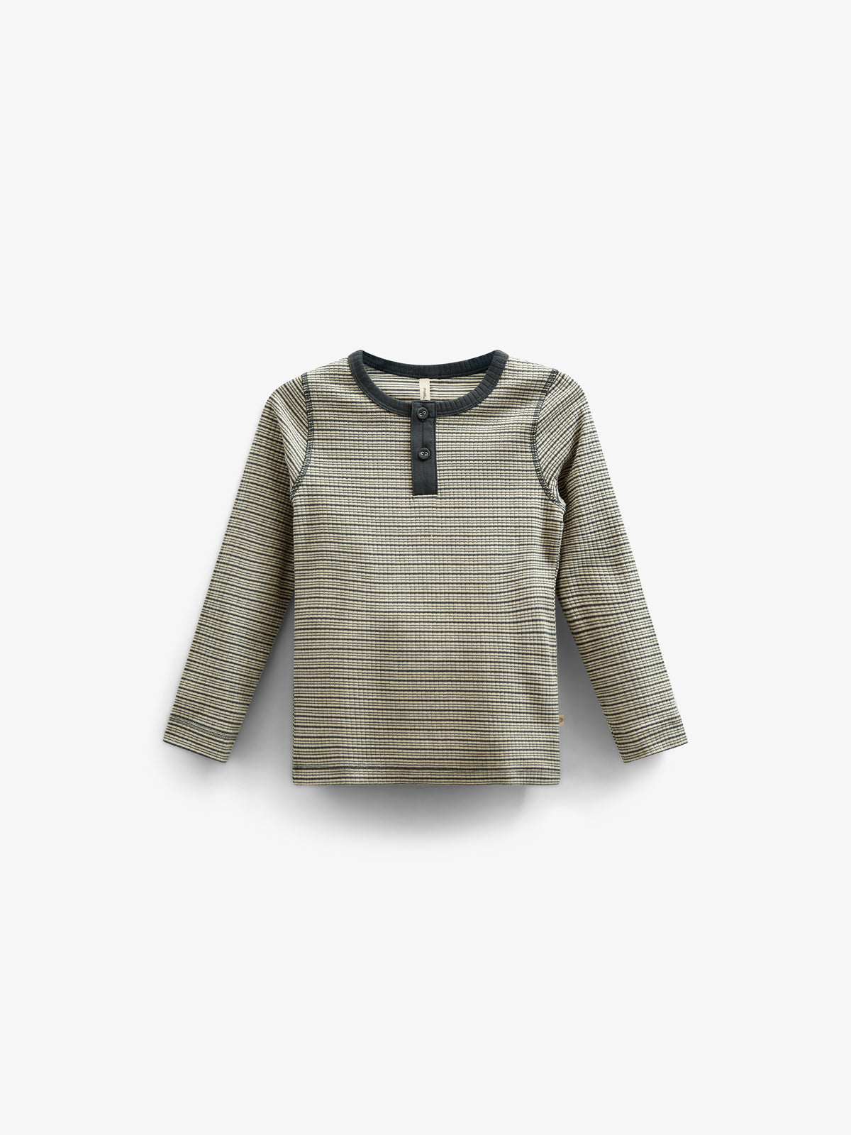 Langärmeliges T-Shirt aus Baumwollripp - Tween - Forest Green Stripe | 100563 Manson