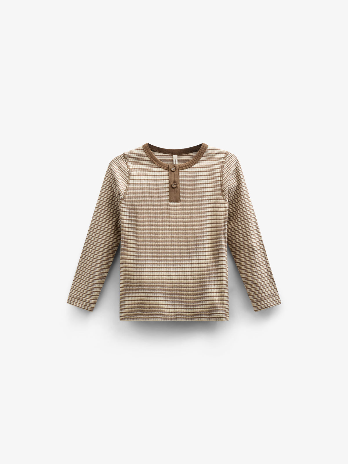 Langärmeliges T-Shirt aus Baumwollripp - Tween - Coffee Stripe | 100565 Manson