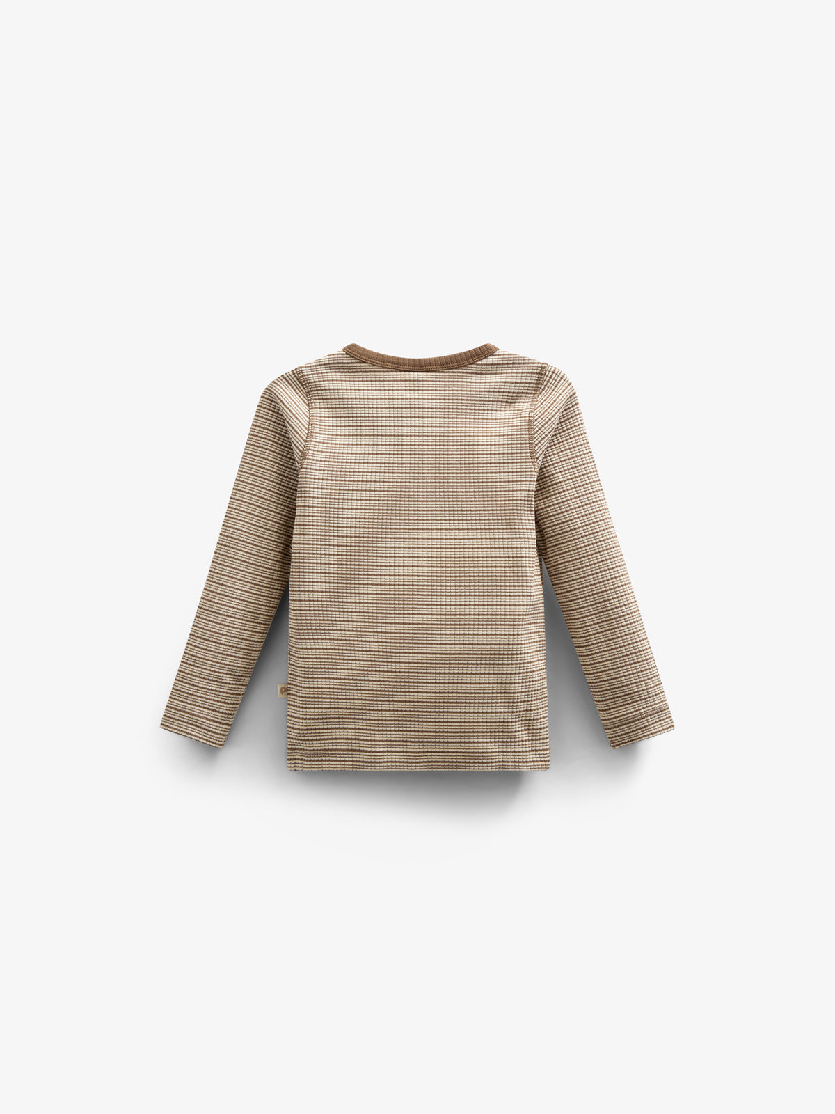 Langärmeliges T-Shirt aus Baumwollripp - Tween - Coffee Stripe | 100565 Manson