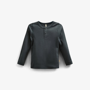 Langärmeliges T-Shirt aus Baumwollripp - Tween - Forest Green | 100567 Manson