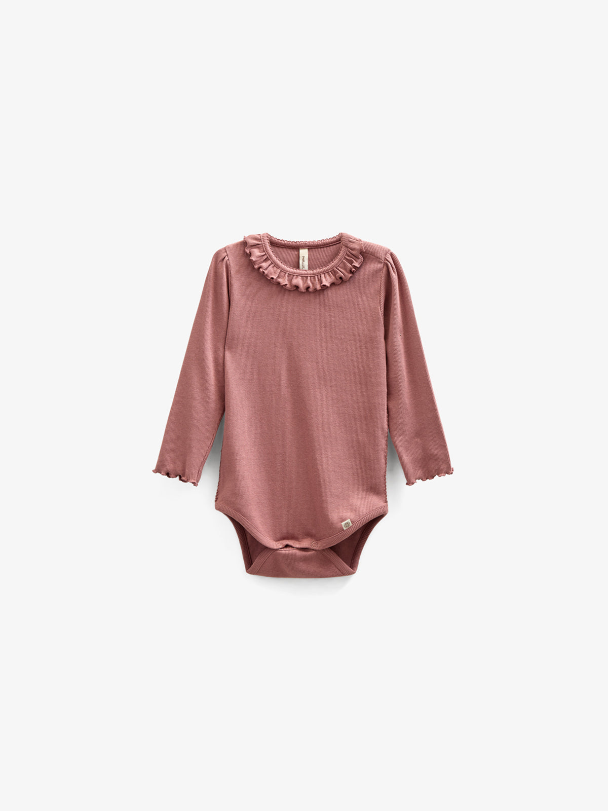 Langärmeliger Body aus Modalripp mit Picot-Rand - Kids - Old Rose | 100575 Mia